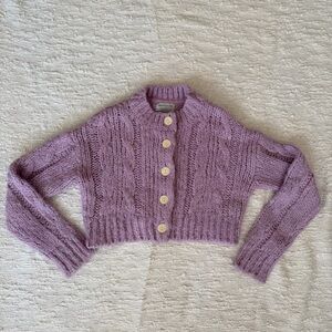 Urban Outfitters Pink/Purple Cropped Cardigan Sweater